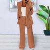 Women's Black Suit Set with Wide Leg Pants and Blazer,  Multiple Color Option