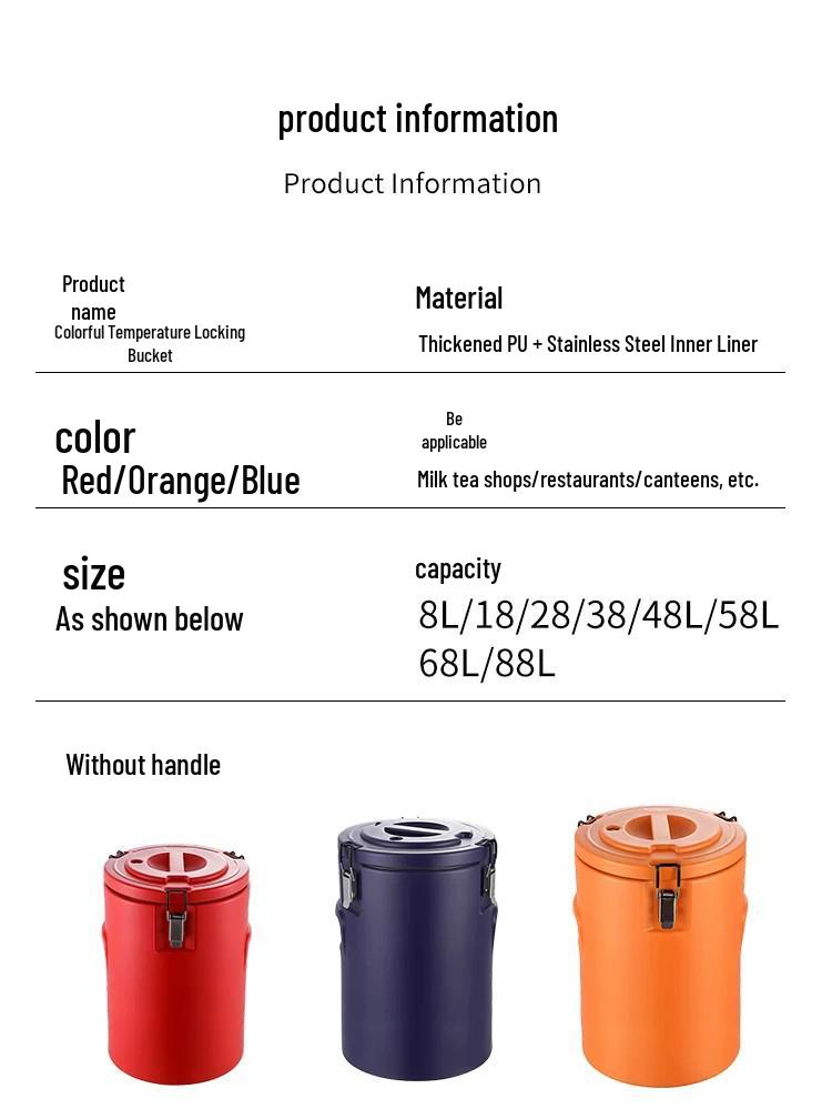 304 Insulated Large-Capacity Food Grade Bucket for Milk Tea, Ice, and Soy Milk