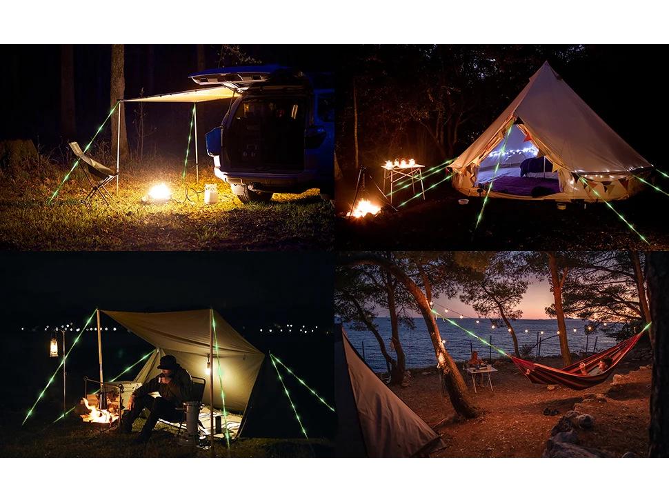 Outdoor Windproof LED Luminous Tent Rope Light – Camping Awning Accessory
