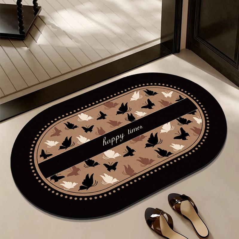 Medieval Style Diatom Mud Floor Mat, Bathroom Water-Absorbing Quick-Drying Non-Slip Floor Mat, Bathroom Door Dirt-Resistant And Easy-To-Take-Care