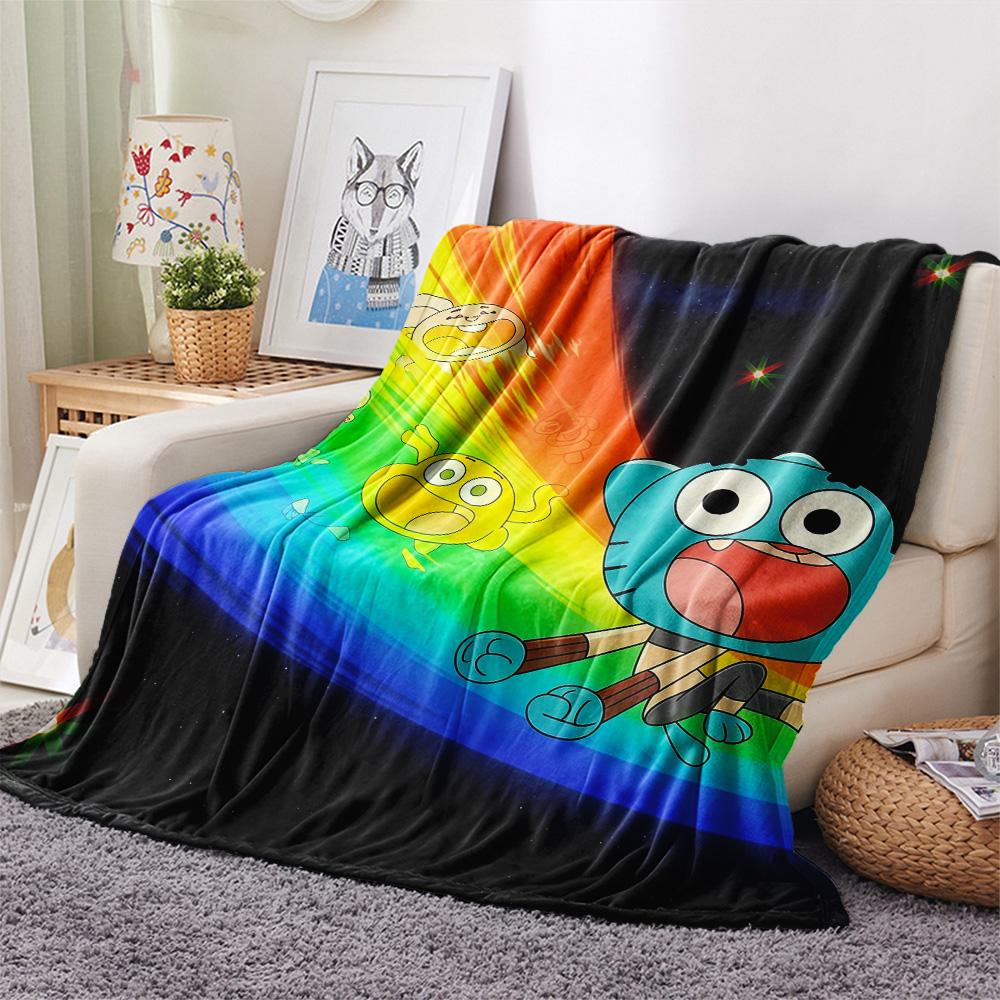 The Amazing World of Gumball Flannel Blanket, High quality Comfortable for All Seasons, Home Decor, Warmth and Comfort