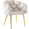 Luxury Velvet Chairs 1 Chair, Legs Made of Gilded Iron, Beige, Bubble Chairs(11.24 Replacement of the Backrest