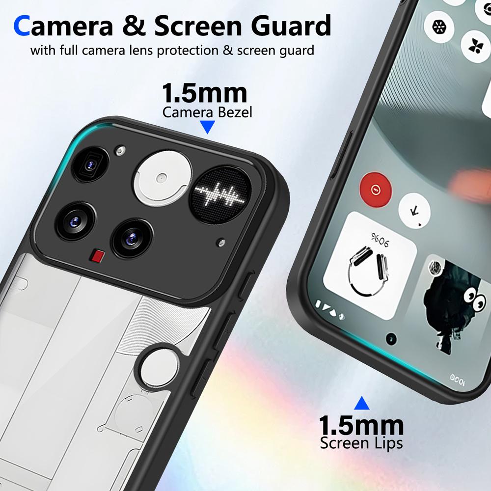 KEYSION Transparent Phone Case for Nothing Phone 3 Soft Silicone+PC Clear Shockproof Phone Back Cover for Nothing Phone 3