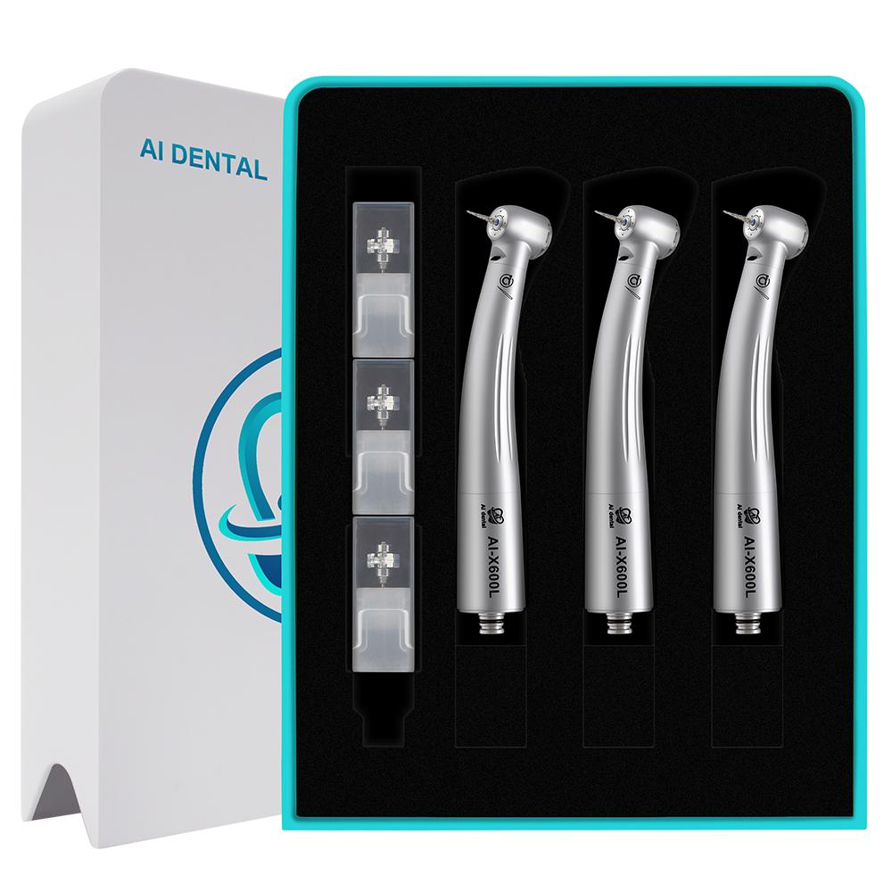 Dental Air Turbine Kit S3 3pcs N-type Connector High Speed Handpiece With Fiber Optic For Clinic