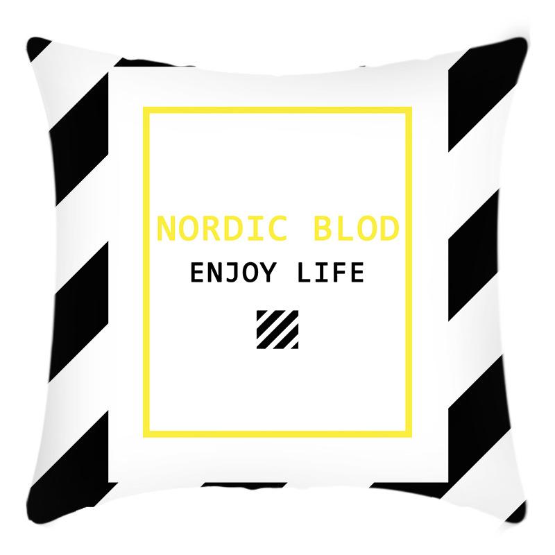 

New Art Abstract Series Black And White Letter Print Pillow Home Sofa Cushion Cover Premium Durable Quality Useful 45 * 45Cm pillowcase