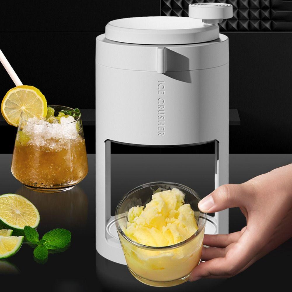 Manual Hand-cranked Shaved Ice Machine Detachable Sharp Ice Shaver DIY Pressure Spring Anti-Slip Design Ice Crusher Party