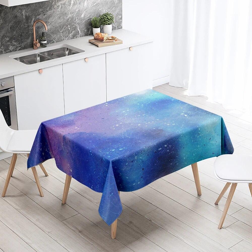 

Скатерть с акварельной живописью, цветочный пейзаж, защита от пятен, водостойкая прямоугольная кухонная скатерть, домашний декор 85x85cm