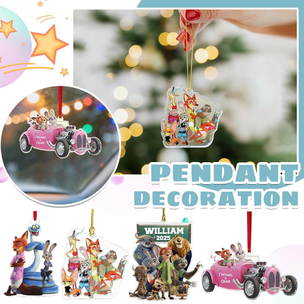 Personalized Acrylic Animal Christmas Ornaments(2D)