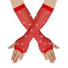 Elastic Rhinestone Gloves Shiny Mesh Lace Gloves Short Fishnet Fingerless Gloves  Fashion Accessory