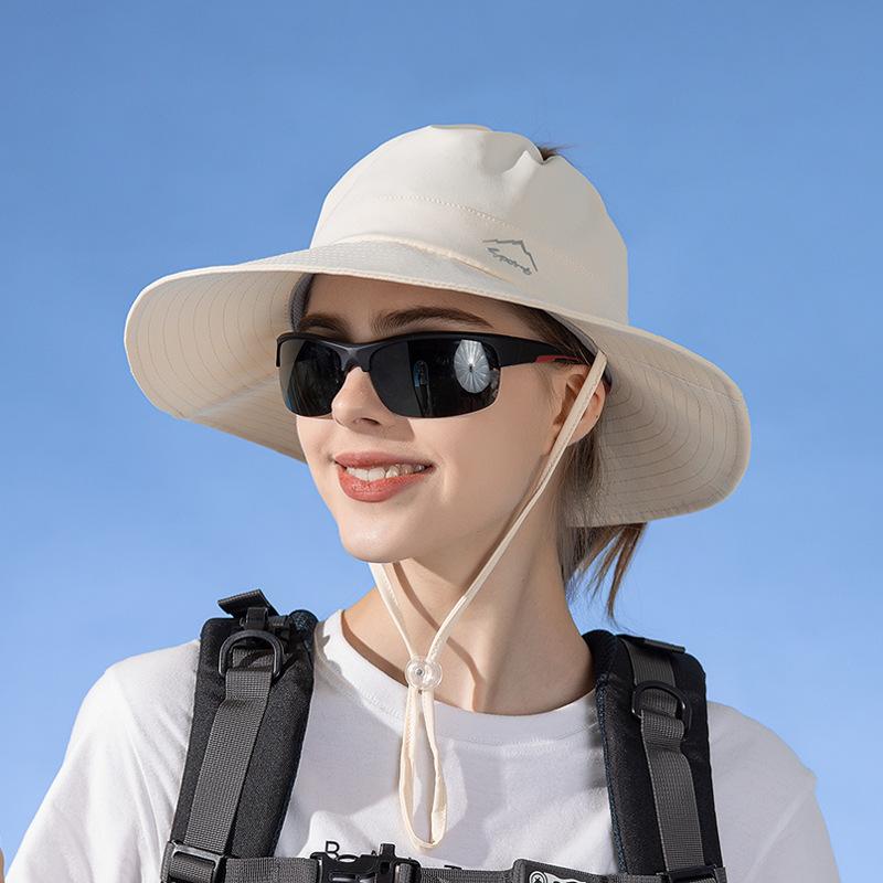 8552 Outdoor sunshade sunscreen hat Spring and summer mountaineering fishing breathable hat Children's big eaves can tie ponytail bucket hat