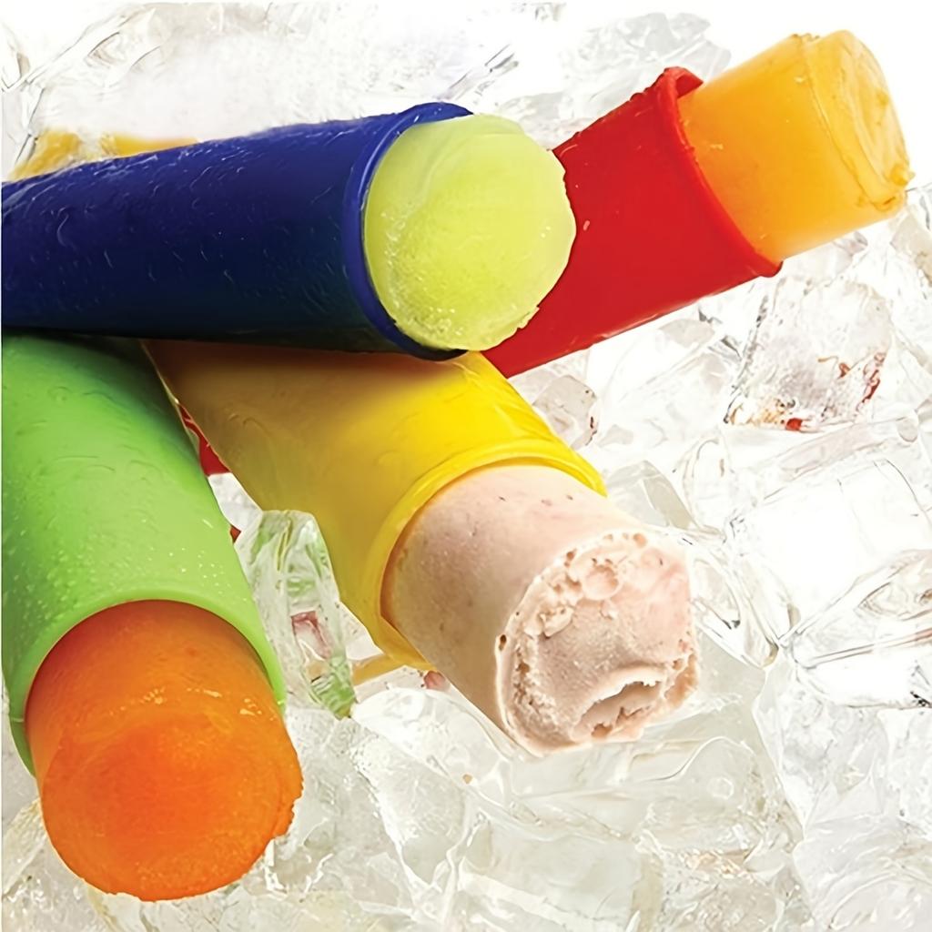 6Pcs Reusable Silicone Popsicle Molds with Lids Tubes Leak-Proof Easy One-Press Release for Homemade Yogurt Bars Juice Popsicles