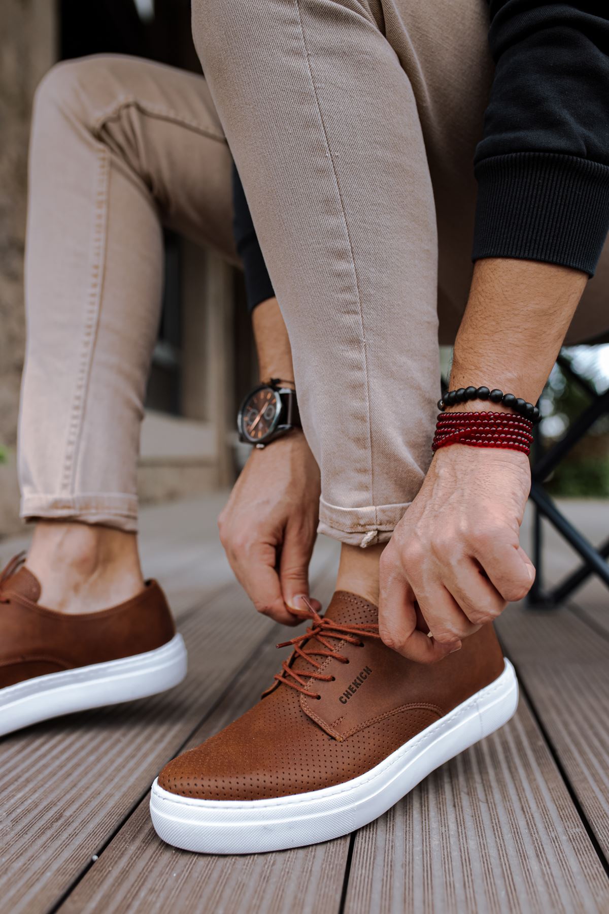 

CHEKİCH New Collection CH061 Rex Men Shoe White Black Brown Tan 39