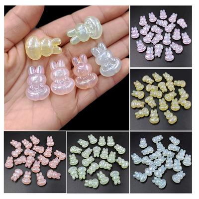 Fine Flash 5 peças DIY Cabaça Coelho Pulseira Colar Acessórios Furo Vertical Contas Soltas Imitação Jade Cor UV Materiais Feitos À Mão