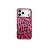 European Style Black Pink Leopard Print Magnetic Buckle Case for iPhone 17 Pro Max & Apple 16, Compatible with iPhone 14/15.