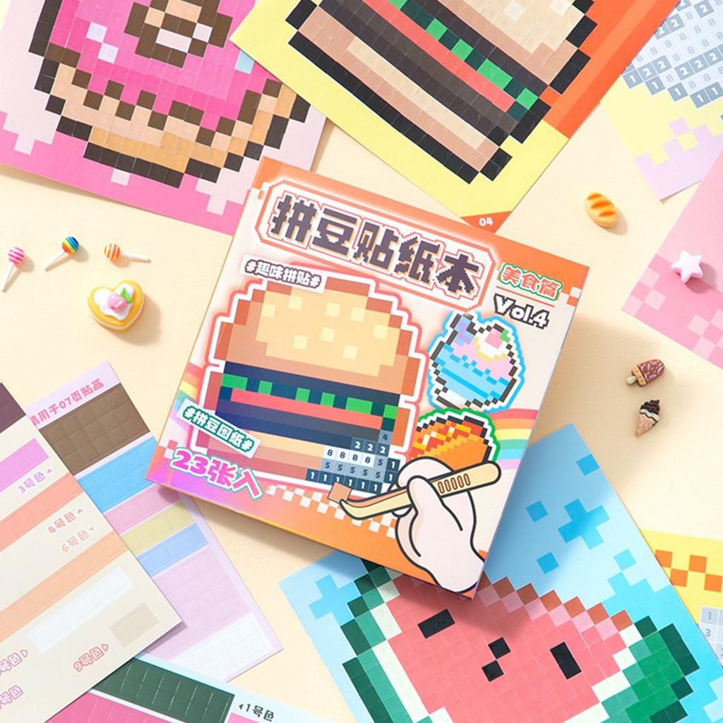 Cartoon Animal Art Sticker Twin Coil Binding Color Coded Puzzle Sticker Book for Journal Notebook Scrapbooking Art Craft