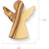 TREE OF LIFE REV. 22:14 Baptism Gift for Boy Olive Wood Pocket Angel From The Holy Land With Card Handheld Comforting Guardian