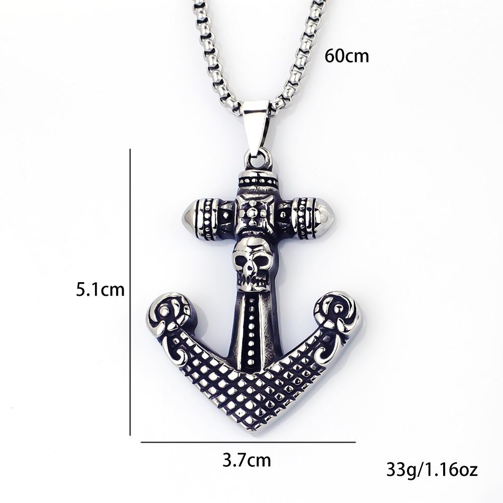 Necklace Vintage Anchor Viking Like Nautical Sailing Cross Pendant