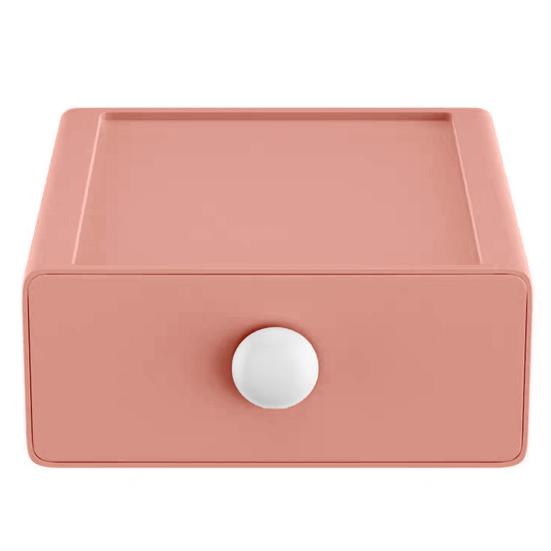 Настольный ящик для хранения большой емкости штабелируемый с ручкой косметическая шкатулка для ювелирных изделий настольный кейс для бытовых принадлежностей розовый 3469₽