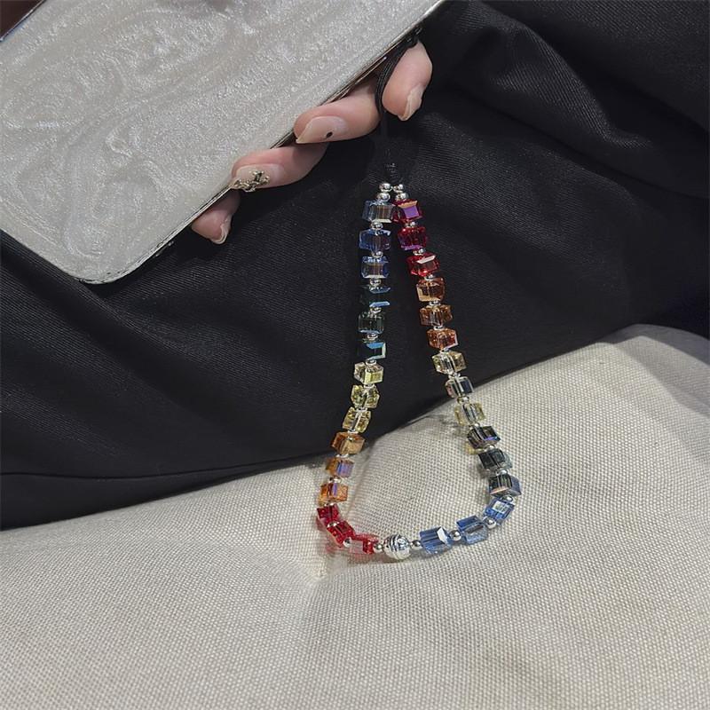 Rainbow Crystal Gradient Pvc Phone Lanyard With Plastic Buckle For Men And Women