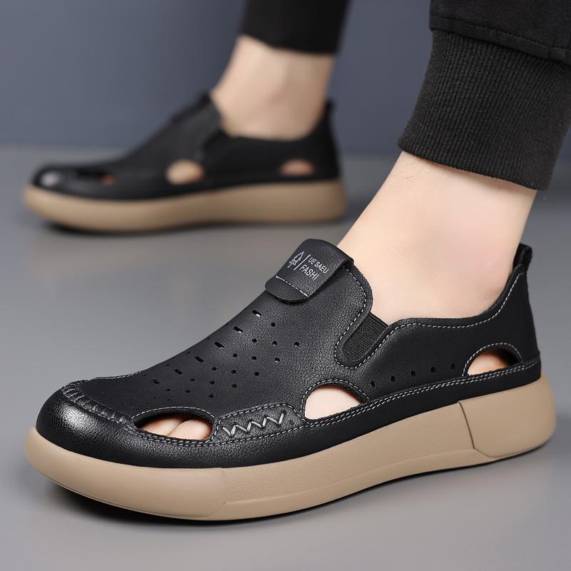 2025 Classic Summer Men's Sandals Thick Soles Durable Men's Camping Hiking Shoes Outdoor Anti Slip Oxford Shoes Breathable