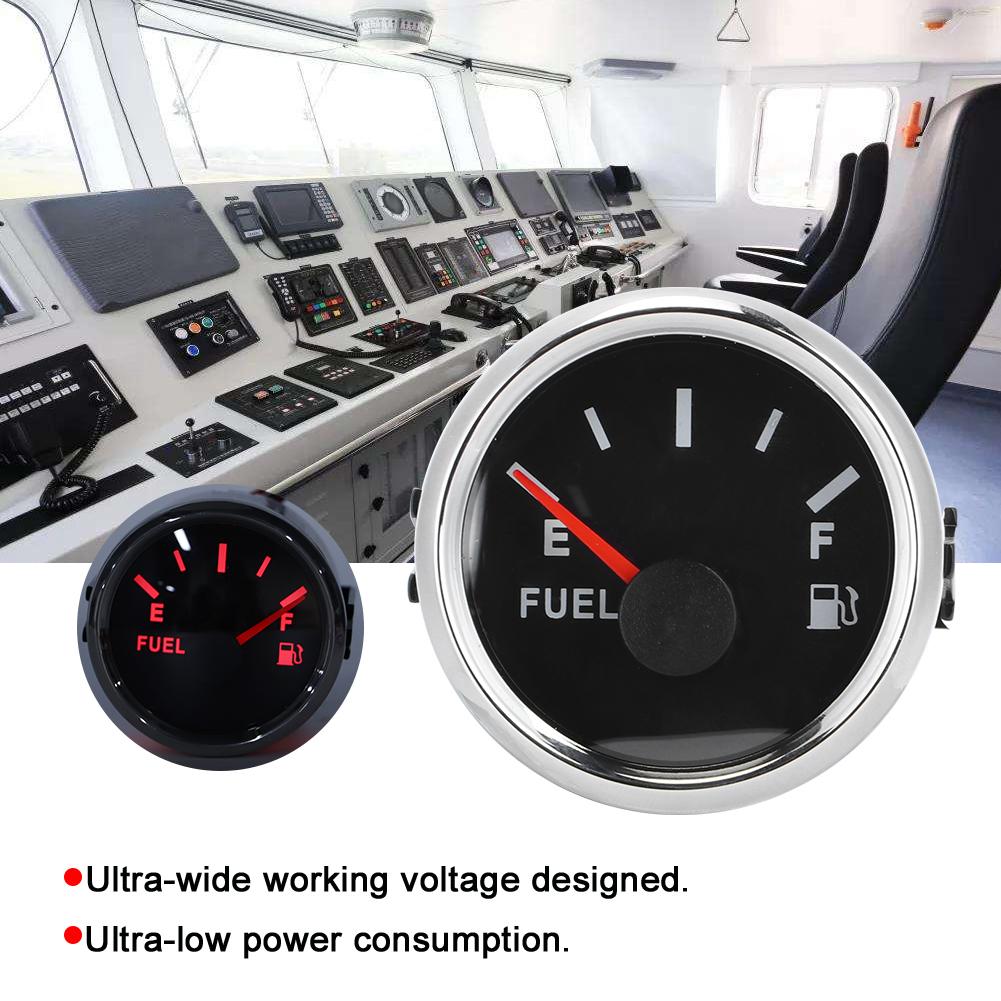 52mm 2in Fuel Oil Tank Level Gauge 0 190ohm Signal Pointer Meter for Marine Boat Car