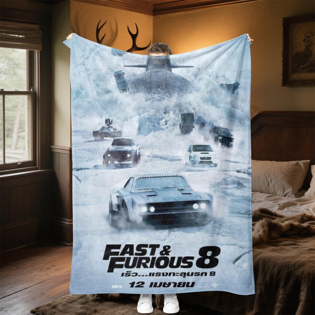 Fast Furious Action Blanket Soft And Portable All Season Home Bed Sofa Blanket Office Travel Nap Break Warm Blanket