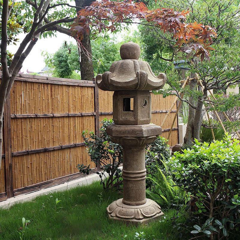 Antique Bluestone Courtyard Lantern: Outdoor Landscape Stone Lamp in New Chinese Style