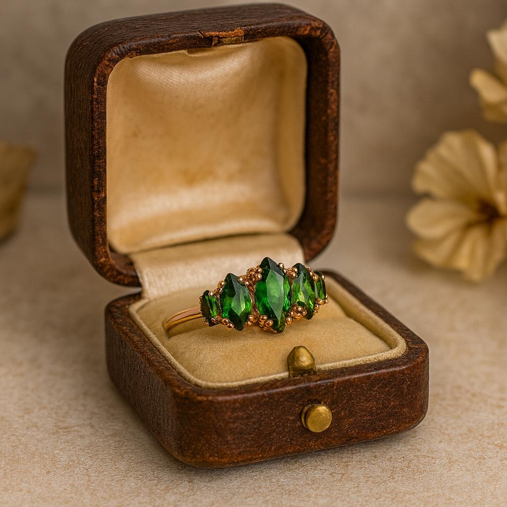 Wedding Engagement Anniversary Promise Gift – Dark Green Tourmaline Eternity Band, Marquise Cut October Birthstone Luxury Ring for Women