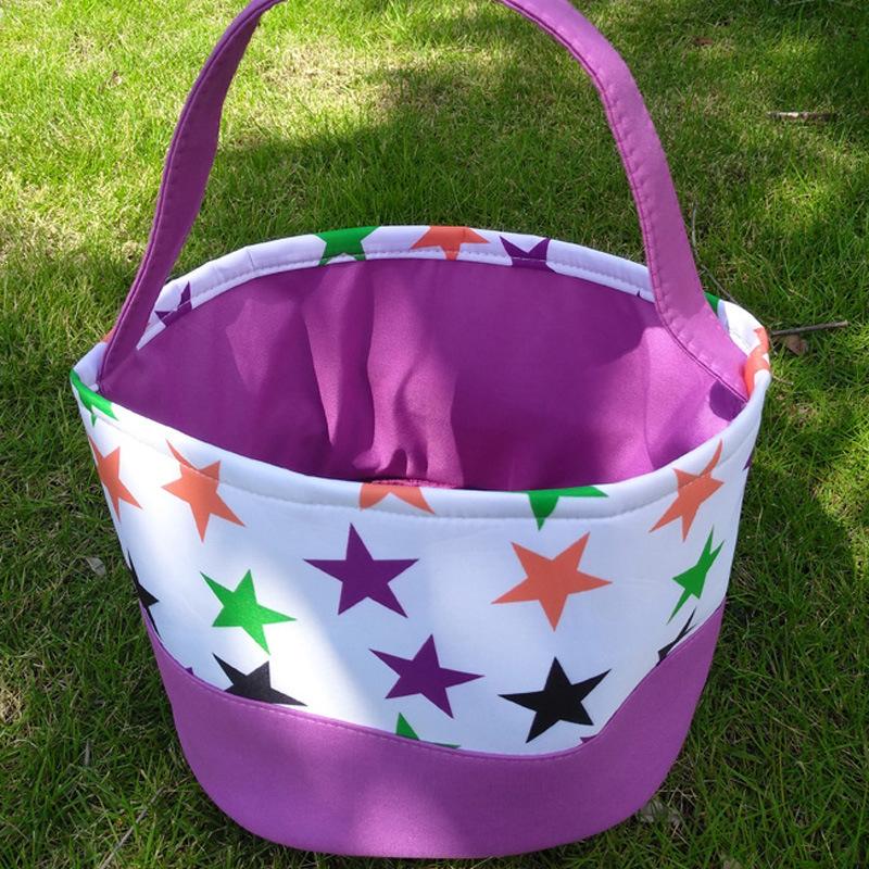 Halloween Portable Canvas Candy Bag Halloween Decoration Basket Kids Tote Bag Pumpkin Basket Halloween Decoration