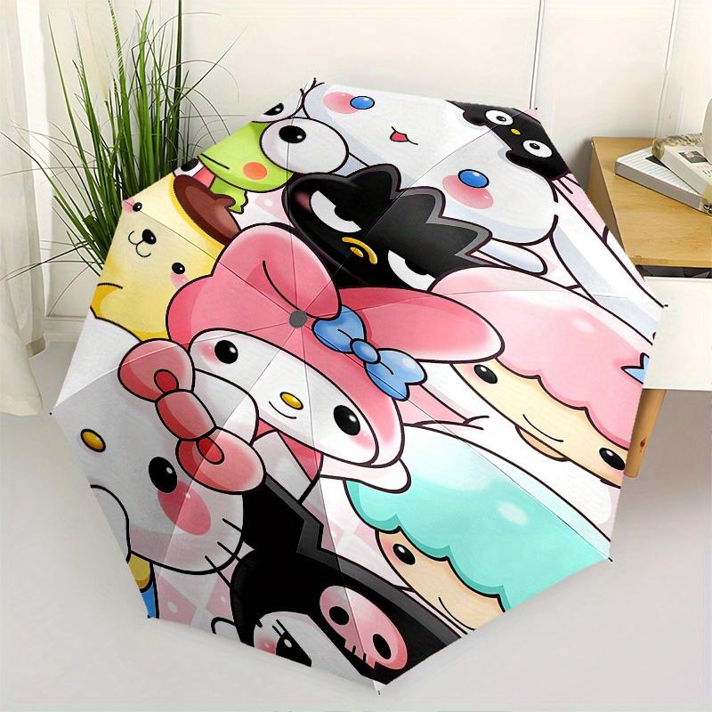 

Kawaii Automatic Open/Close Umbrella-Cute Umbrella with Cute Design, Portable 3-Fold Compact Umbrella for Men & Women, Halloween Christmas G