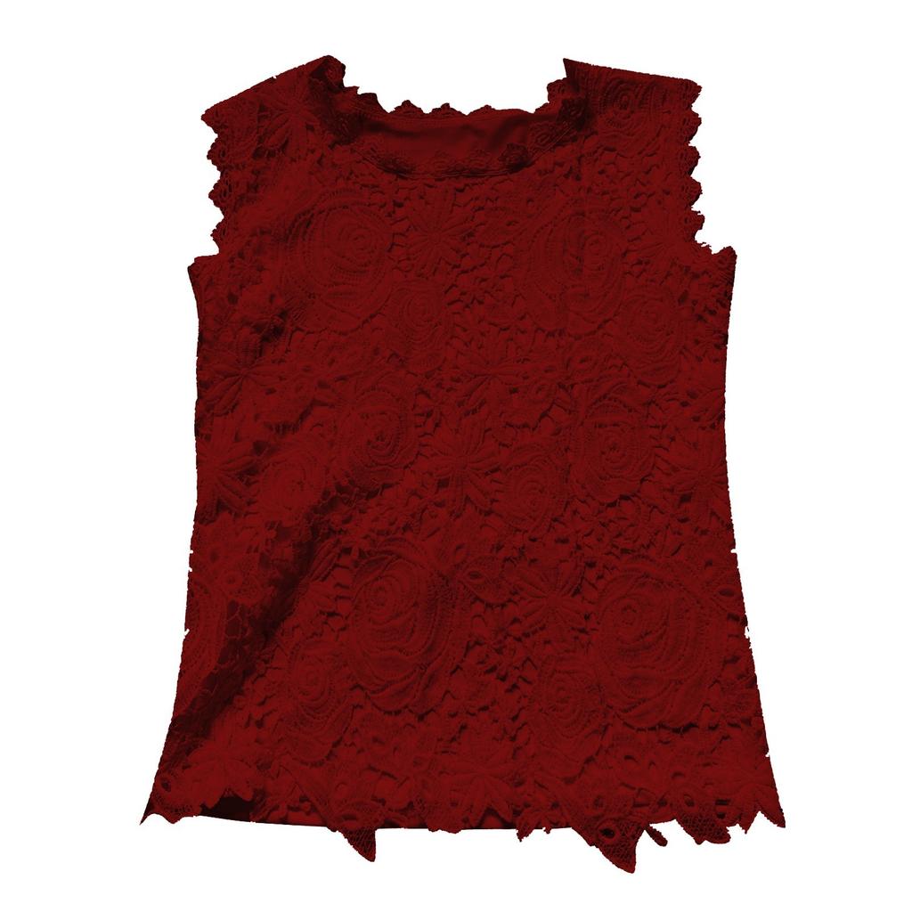 Women's Fashion Lace Patchwork Round Neck Vest
