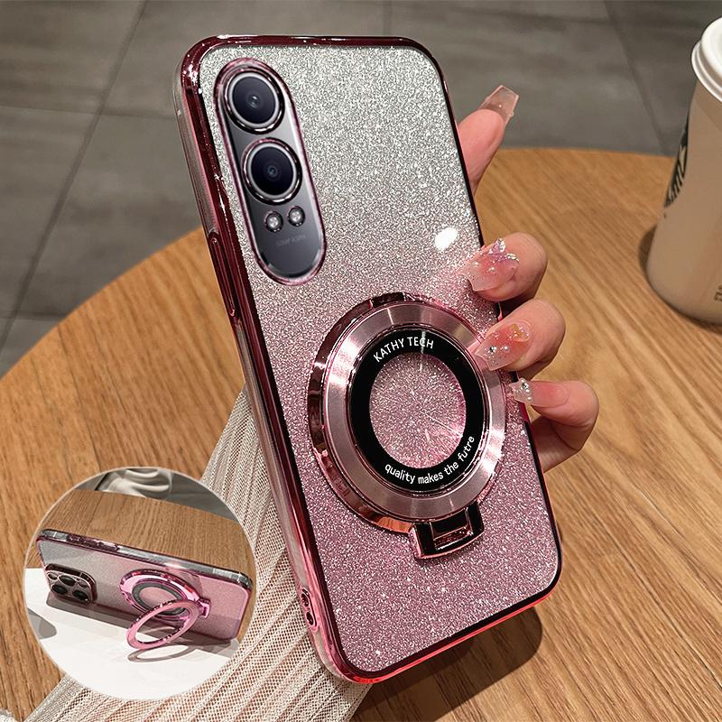Luxury Magnetic Suction Stand Phone Case for OPPO Reno 11 10 9 8 12 Pro Find X7 6 Pro A 97 96 95 94 93 Anti Drop Bracket Shell