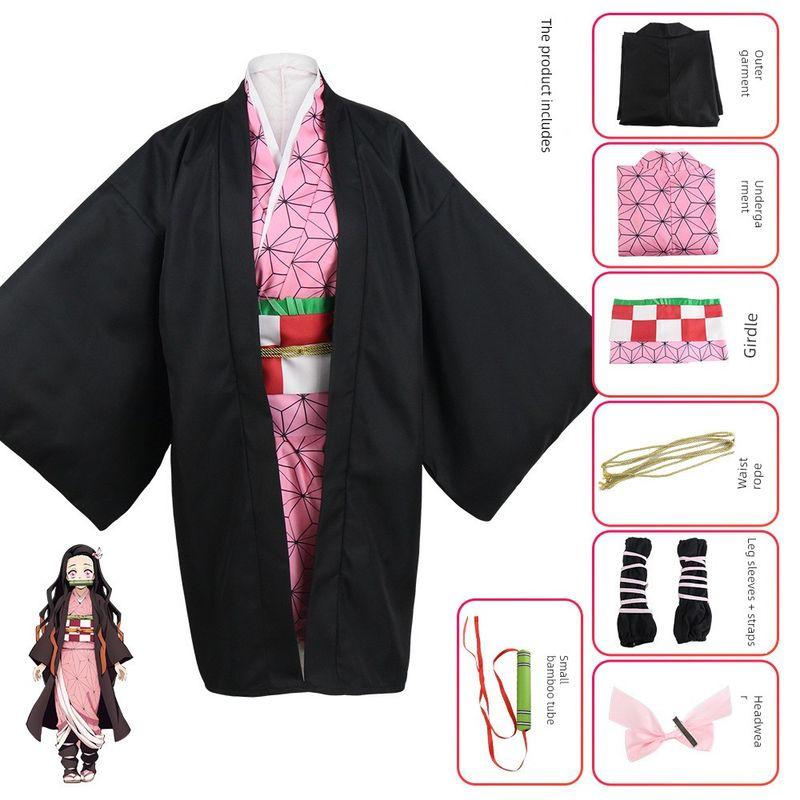 Demon Slayer Anime Costumes Tanjiro Nezuko Cosplay Zenitsu Agatsuma Shinobu Kocho Demon Slayer Cosplay Outfits