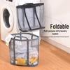 Portable Foldable Wall-Mounted Laundry Hamper: Large Capacity Mesh Basket for Bathroom Storage