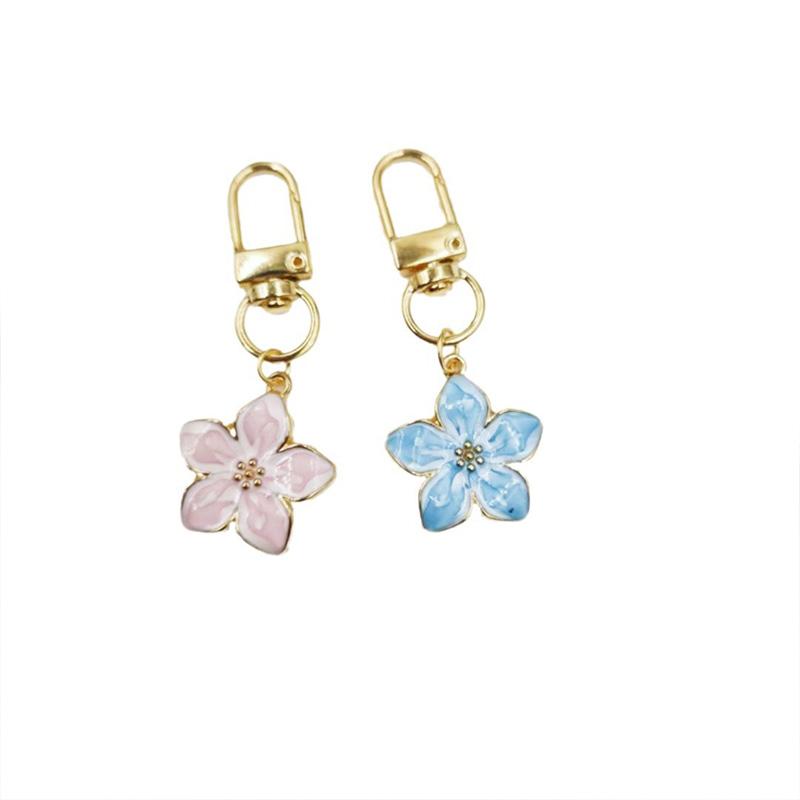 1PC With Pendant Car Key Key Ring Accessories Lovely Sakura Flower For Bag Pearl Charm Keychain