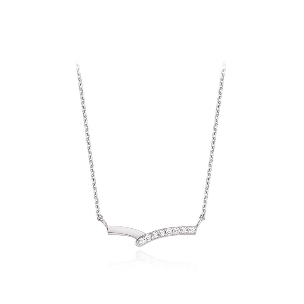 [Stonehenge]] Silver Line Cubic Necklace Sc25A03E