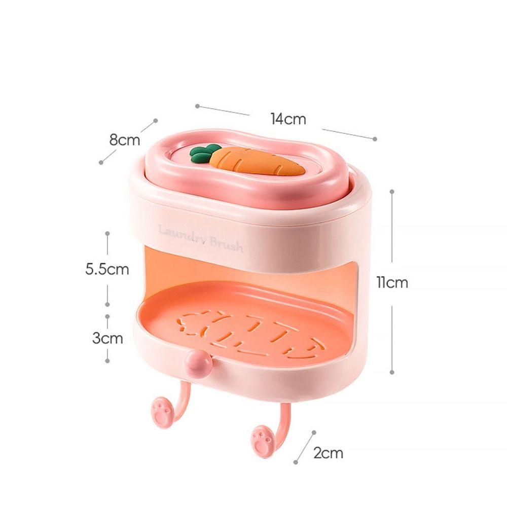 With Laundry Brush Soap Box Free Punching Bristle Cleaning Brush Soap Dish  Bathroom Accessories