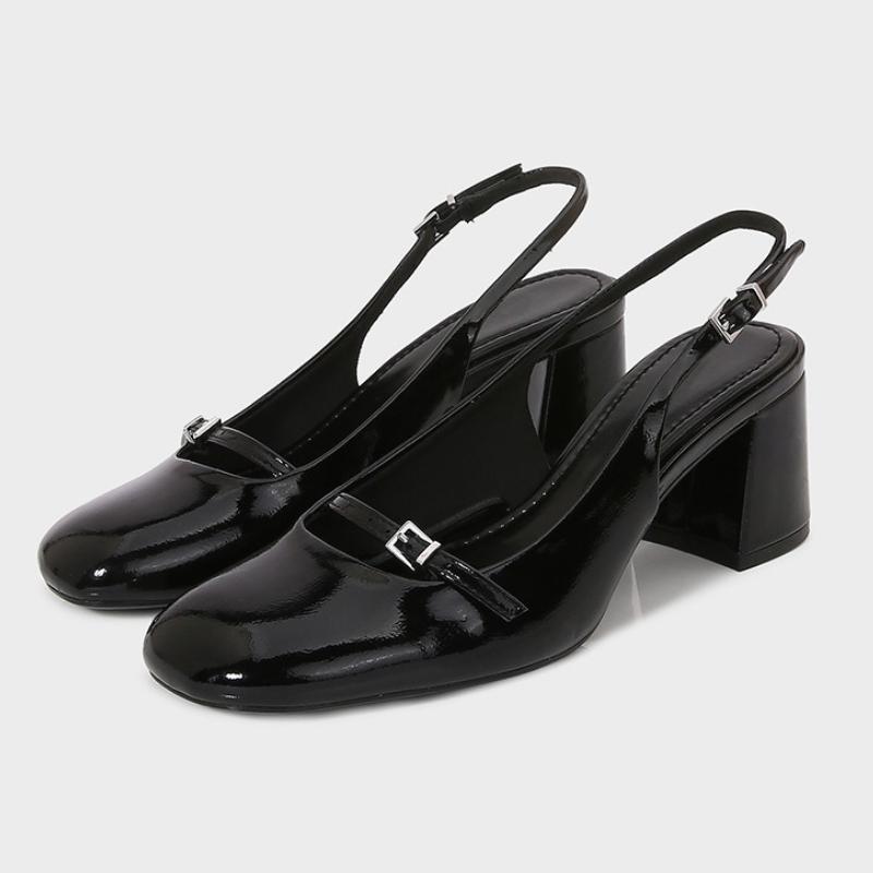 Luxury Round Toe Chunky Pumps Women