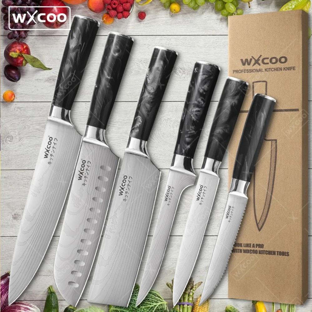WXCOO Japanese Knife ProfessionalKitchen Knife Multifunction Cleaver 5CR15 Stainless Steel Kitchen Tools Professional Chef Knife Stainless Steel Blade