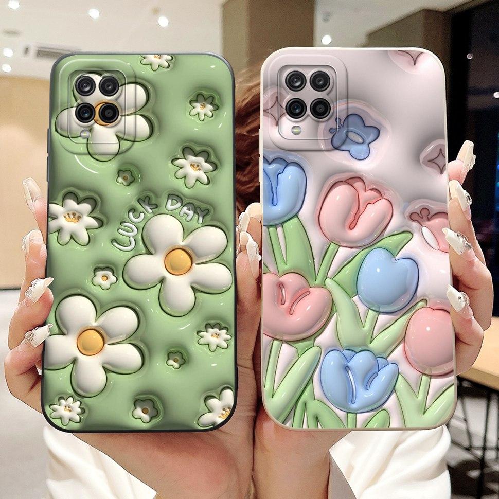 For Samsung Galaxy A12 Case Colorful Flower Panda Cartoon Cover Soft Slim Phone Cases For Samsung A12 GalaxyA12 Back Cover