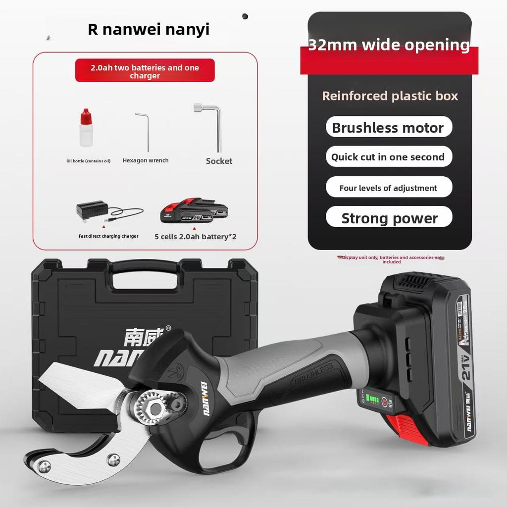 NANWEI New Generation Max 32mm Brushless Lithium Battery Electric PPR Pipe Cutter, PVC Electric Hot Water Pipe Cutter, Fast PE Cutting Scissors