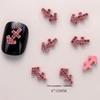 Pink Zodiac-Inspired Gem-Free Alloy Jewelry: Aries & Leo 3D Fingertip Nail Art