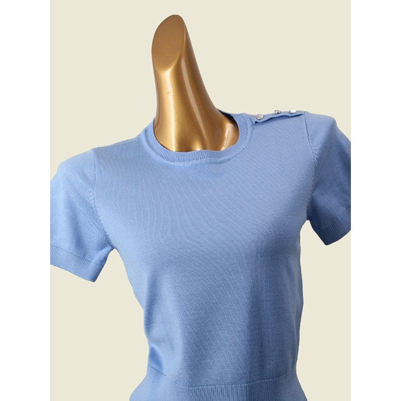Classy Normcore Round Neck Short Sleeve T-shirt Foreign Trade Original Order Thin Needle Pullover Pure Color Knitting Bottoming Shirt