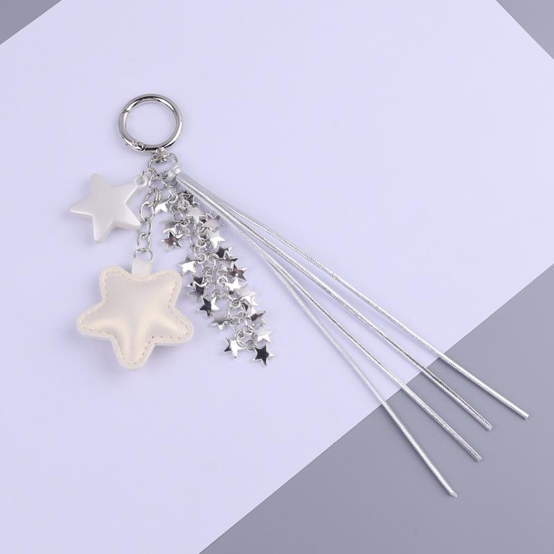 Brelok Gwiazda Y2K Słodki Brelok z Chwostem Gwiazda Uchwyt na Kluczyki Samochodowe Zawieszka do Torby Dziewczęcej Dekoracja na Prezent dla Najlepszej Przyjaciółki