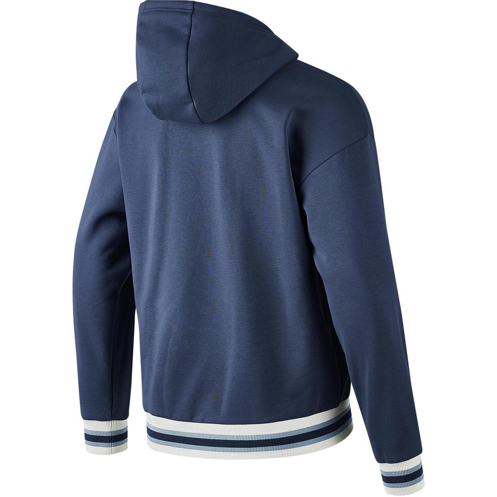 Skechers Hooded Zipper Comfortable Versatile Fleece Cardigan Long Sleeve Sweatshirt Men Outerwear Dark-Blue P424U029-002Z