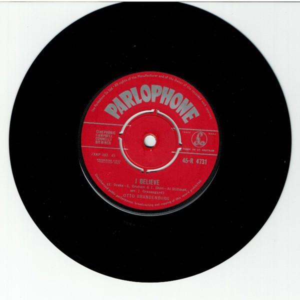 

7-дюймовая пластинка OTTO BRANDENBURG I Believe Five Minutes More 45R4731 Parlophone 1959 Великобритания Рок Б/у