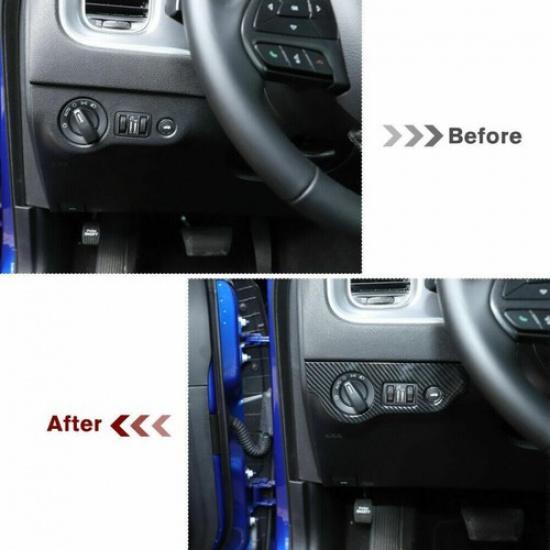 Car Headlight Switch Panel Trim For Dodge Charger 10-23 Accessories Carbon Fiber