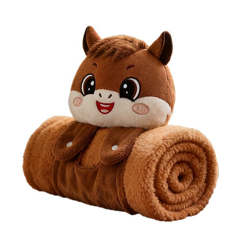 Coperta-Cuscino Peluche Cavallo 2026 – Morbido Pile per Sonnellini & Aria Condizionata, Perfetta per Eventi Aziendali