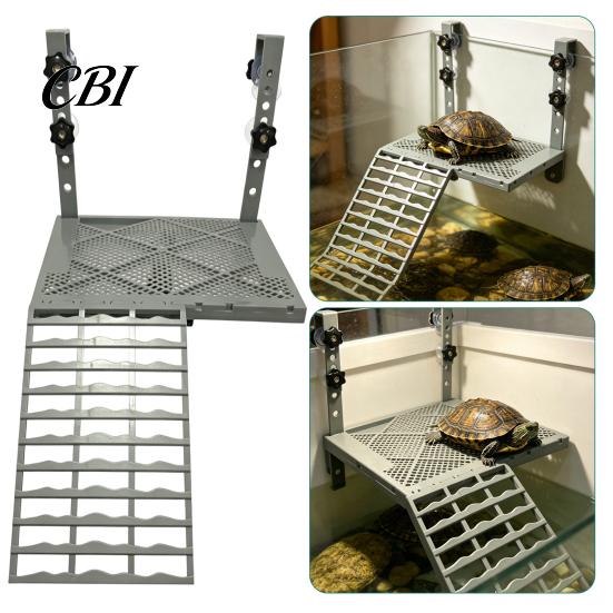 Large Turtle Stable Climbing Dock Solid Form Hanging Basking Platform with Suction Cups, Non-Slip Ramp Reptile Sunning Ramp, Aquariums Tank