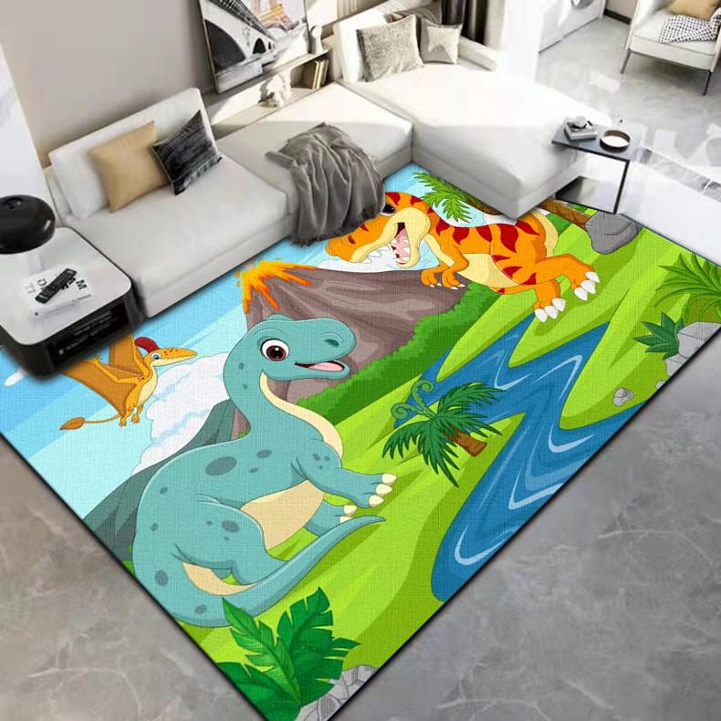Cute Cartoon Little Dinosaur Printed Carpet Floor Mat  Carpets for Living Room Rugs for Bedroom Carpet for Children Customizable
